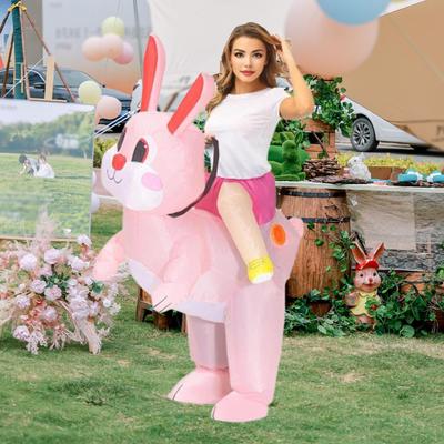 Надувной костюм пасхального кролика, костюм кролика для праздника Хэллоуин