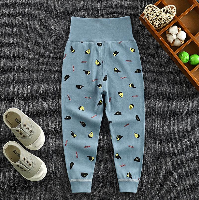 Children's 100% Cotton Autumn Pants, High-waisted Belly-protecting Pants, Baby Pants with Open Crotch, Boys' and Girls' Undershirts and Sleep Pants