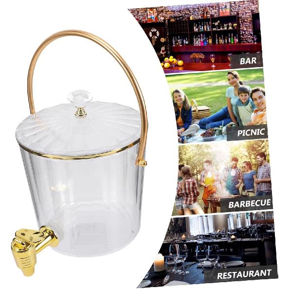 Диспенсер для напитков Ciieeo с краном, портативный контейнер для напитков для вечеринок, диспенсер для сока с крышкой для дома и мероприятий на открытом воздухе, простой в использовании и