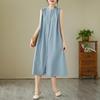 Sleeveless Plus Size Cotton Vintage New In Dresses for Women Casual Loose Long Summer Shirt Dress