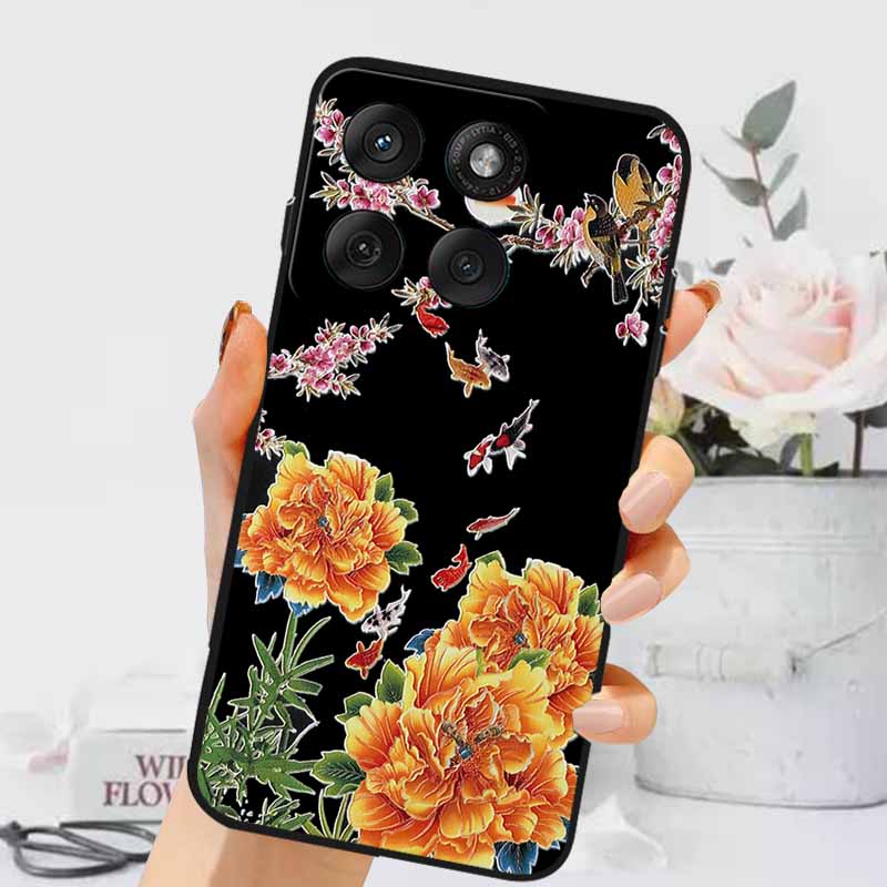 3D Тисненые Чехлы Для Edge 60 Fusion / Edge 60 Pro Рельефные Тисненые Ретро Силиконовая Задняя Крышка Для Edge 60 Stylus Черный Funda 60 Pro