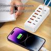 Удлинитель 12 в 1, многопортовая USB-зарядная станция, настенный/настольный адаптер питания, 6 USB, 6 Type-C, быстрая зарядка для телефона