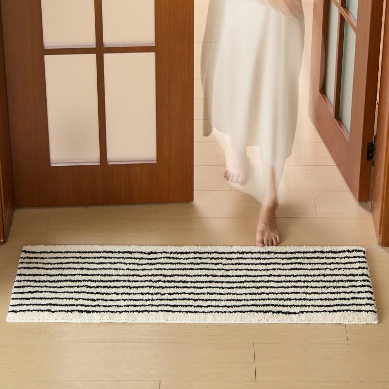Striped Bath Mat Bathroom Kitchen Bedroom Non-Slip Absorbent Fast-Drying Floor Rug Modern Minimalist Home Decor