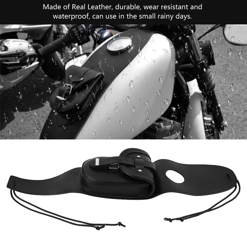 Real Leather Fuel Tank Chap Cover Panel Bag for Motorcycle Sportster XL 883 1200