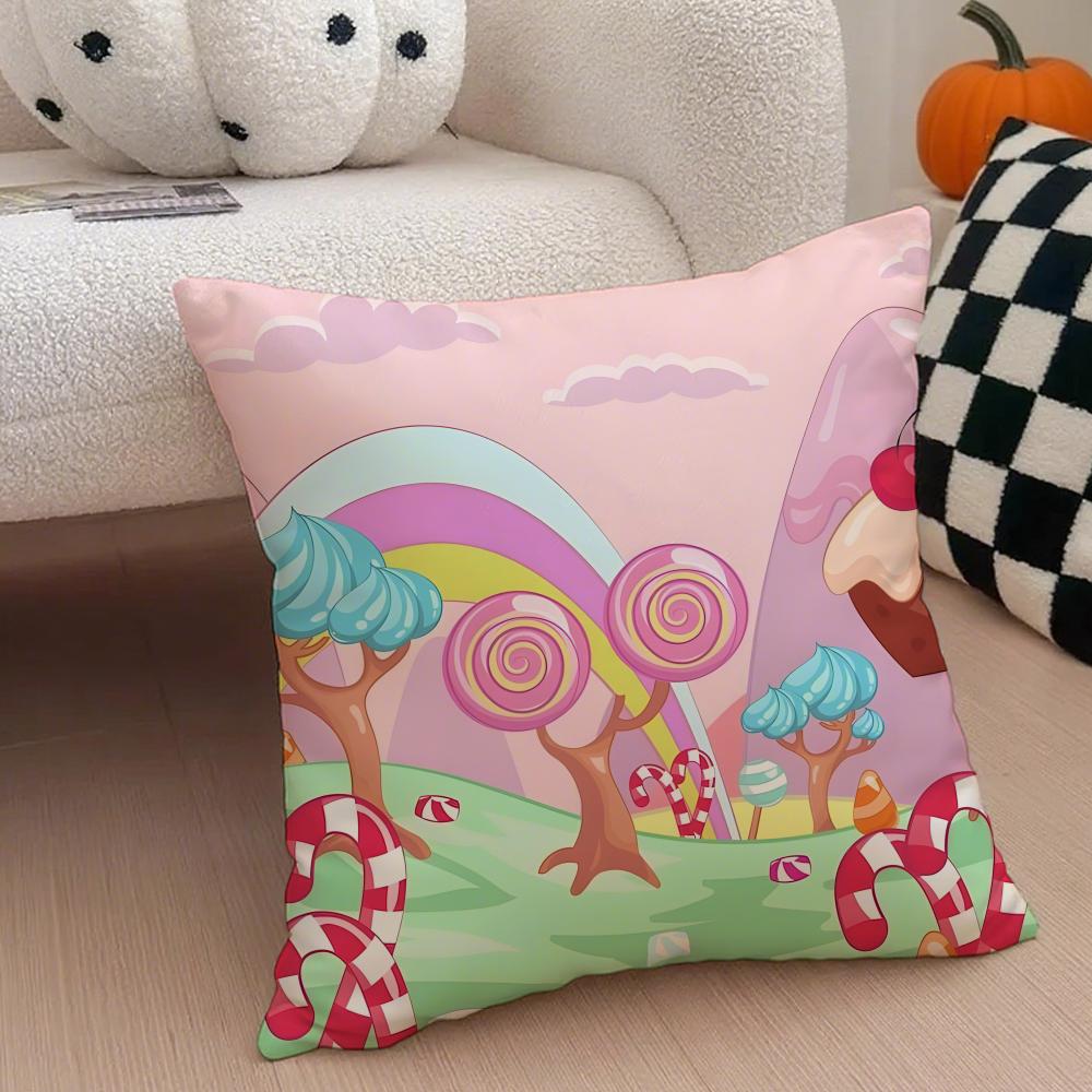 CCandy Cushion Cover Throw Pillow Cover Hidden Button Durable Polyester Chair Cushion