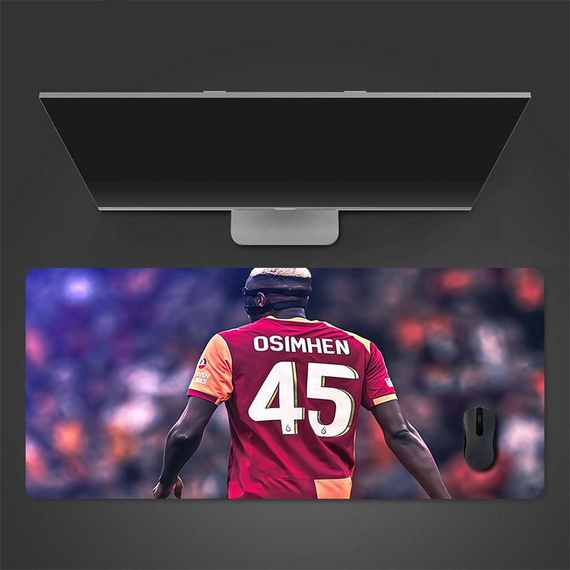 Коврик для мыши Galatasaray Victor Osimhen, Большой игровой коврик для стола, Нескользящий коврик для мыши XXL для ноутбука и планшета, Игровой коврик для мини-ПК со прошитыми краями