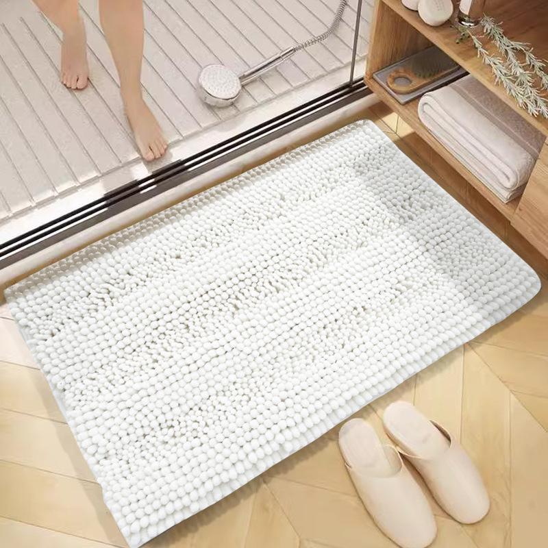 Solid Color Bathroom Absorbent Chenille Floor Mat Bathroom Door Mat Bathroom Non-slip Mat Toilet Door Blanket