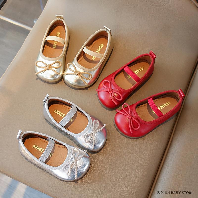Spring Elegant Bowknot Ballet Flats Classic Shoe Round Toe Comfort Slip-On Girls Fashion Loafers Leather Party Shoes I01223