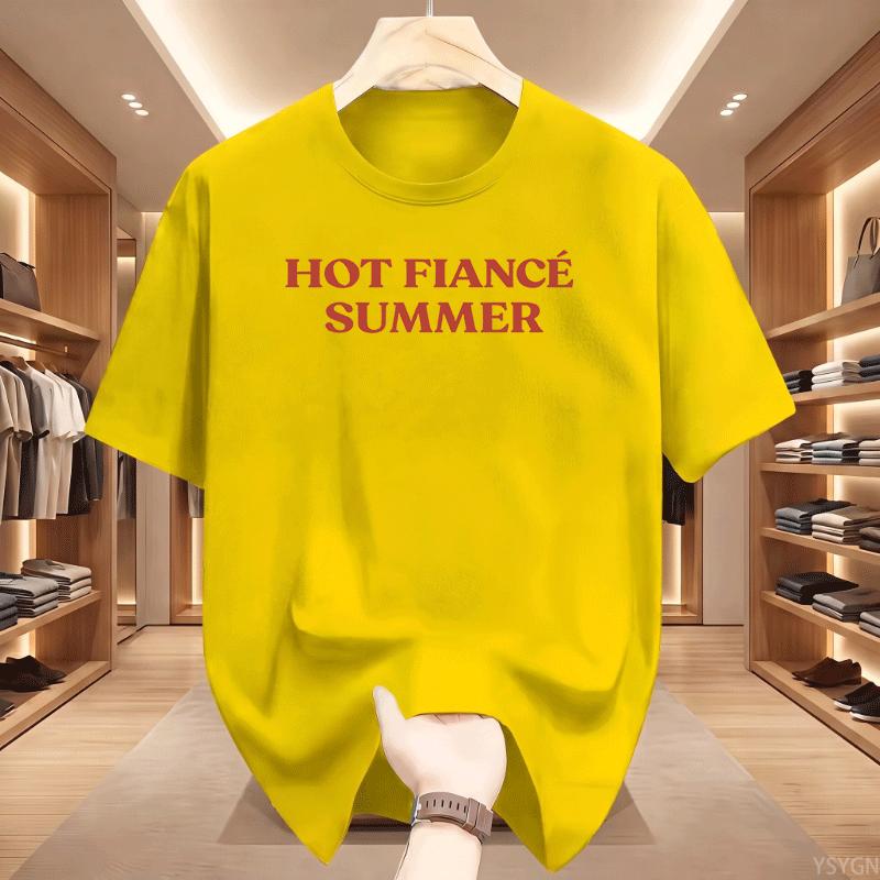 Hot Fiance Summer Tshirt Unisex Unisex Casual Fiancee Bachelorette Party Tee Cotton Short Sleeve Round Neck Printed Tees Tops