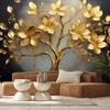 Wallpaper Golden Tree Abstract