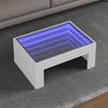 VidaXL Coffee Table with Infinity LED White 70x50x30 Cm, Side Table, Living Room Table, Side Table, End Table, Table 847609