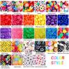 930Pcs Pony Beads for Bracelet Making Kit, Fruit Flower Polymer Clay Beads Rainb