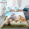 Horse Duvet Cover Set Twin King Size Galloping Steed Bedding Set Microfiber 3D Farm Animals Rustic Country Style Comforter Cover