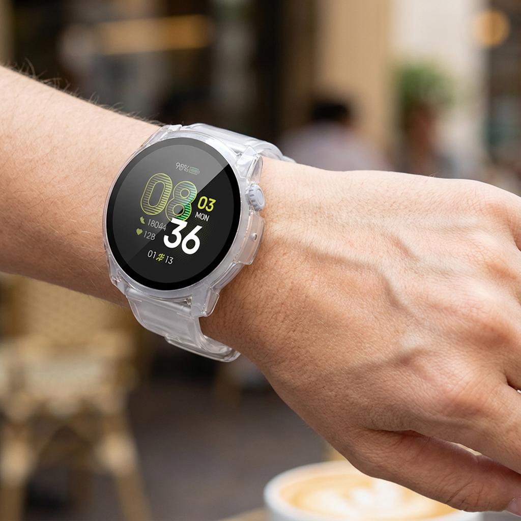 Чехол+Стекло для Coros Pace 4 Защитная рамка для смарт-часов с жестким корпусом Бампер для защиты часов Противоударная/защита от царапин Крышка