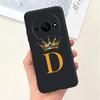 Case For Xiaomi Redmi A3 2024 Fashion Crown Sakura Initial Letter Black Pink Silicon Soft Phone Case For Redmi A3 A 3 4G