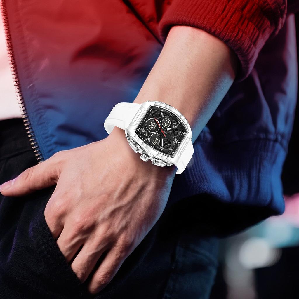 FOXBOX Waterproof Alarm Clock Men Brand's New Electronic Watch Digital Multifunctional Fashion Trend Men's Quartz Wristwatch