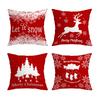 New Red Christmas Pillow Cover Elk Snowflake Christmas Tree Decoration Pillow Cushion Cover Home