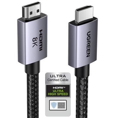 Ugreen 8K 60 Гц HDMI-кабель Сверхвысокая скорость Сертифицированный сверхвысокая скорость 48 Гбит/с 10K 8K 4K UHD Dynamic HDR eARC 3D Ethernet Совместимость Алюминиевый сплав и