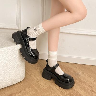 Мода 2025 Летняя мода Мэри Джейн Туфли-лодочки на высоком каблуке с ремешком и пряжкой на платформе с круглым носом Повседневная офисная обувь