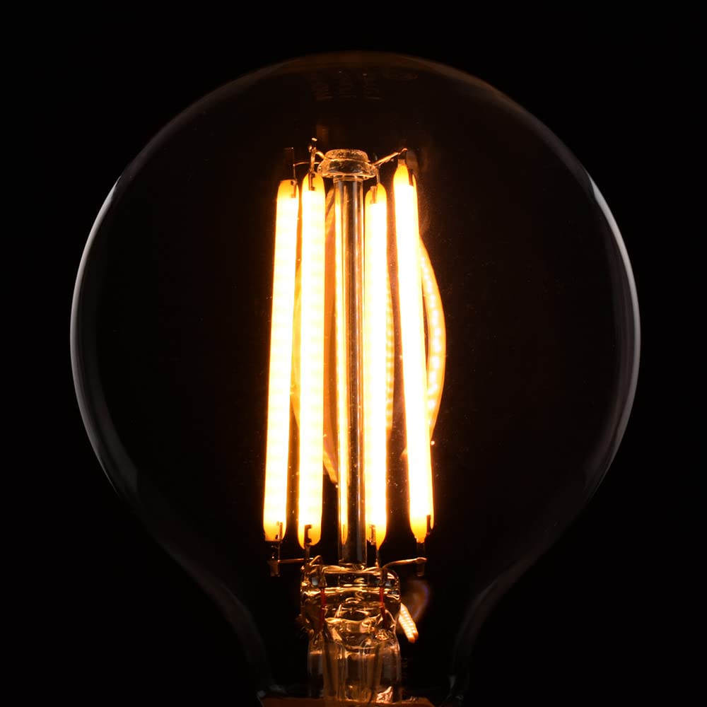 Светодиодная лампа OHM Electric, Лампа Эдисона с нитью накала, Маленькая круглая лампа, Цоколь E17, Эквивалент 40 Вт, Теплый белый, LDA4L-E17 C6LBG5 06-3888