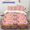Pink Cartoon Art Pattern Bedding,Quilt Set Quilt Cover Pillowcase Home Birthday Gift (1 * duvet cover + 2 * pillowcase, without core)