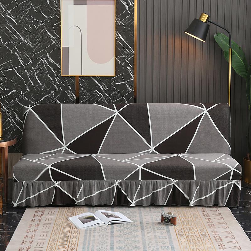 Чехол для футона без подлокотников с юбкой, раскладной, с принтом, чехол для дивана, моющийся, чехол для дивана, защитная пленка для мебели SML
