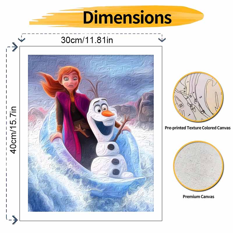 Disney Frozen Anna Olaf Paint By Number Kit Drawing Canvas DIY Picture Home Decor Painting For Wall Art Decor Painting Gifts 130