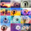 Full Round Diamond Painting Flower Pictures Of Rhinestones Diamond Embroidery Sale Dandelion DIY Mosaic Wall Art