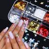 Mirror Sparkly Butterfly Nail Sequins Paillette Mixed Colors Nail Holographic Glitter 3D Flakes Slices Art Accessories