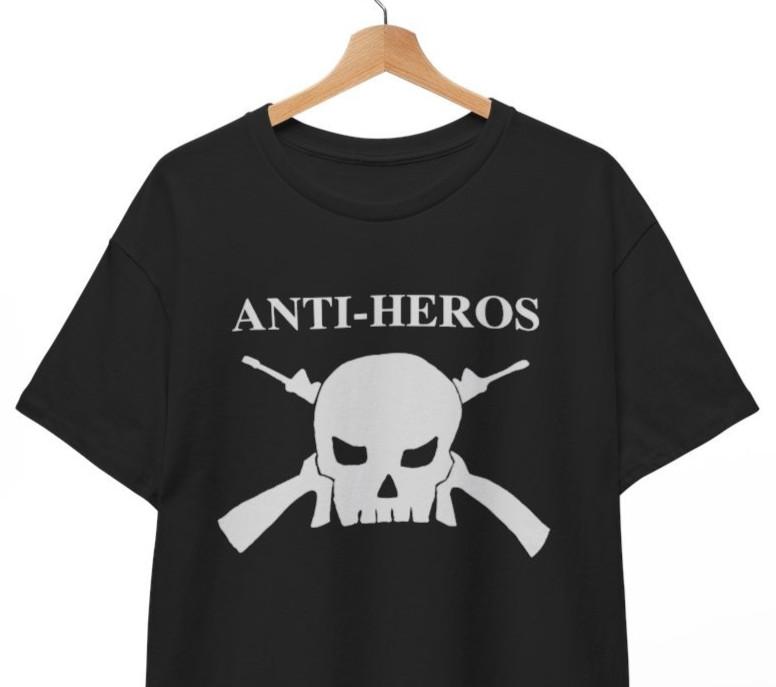 ANTI HEROS - ФУТБОЛКА - Панк, Скинхед, Антирасист, Ой, Американская Унисекс Футболка