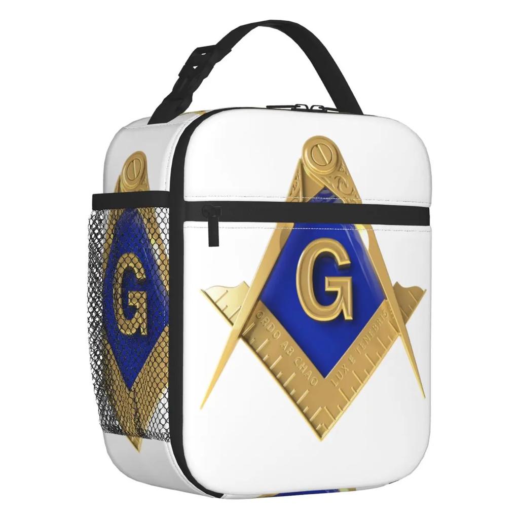 Пользовательские Золотой квадратный компас масонский франкмасонский ланч-бокс для мужчин и женщин охладитель теплые изолированные ланч-боксы для школьников