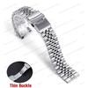 Сплошная нержавеющая сталь для ремешка Jubilee для Seiko SKX007 SKX009 Металлический серебристый браслет 18 19 20 21 22 23 24 мм Универсальный ремешок для часов