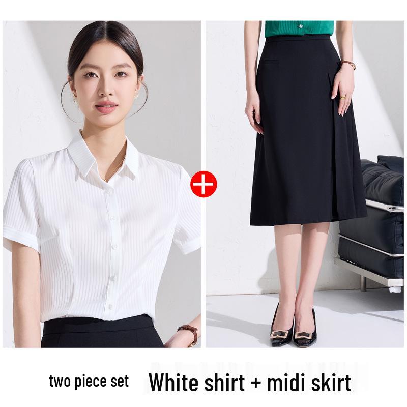 Versatile Women's Red Short Sleeve Shirt - 2025 Summer Collection