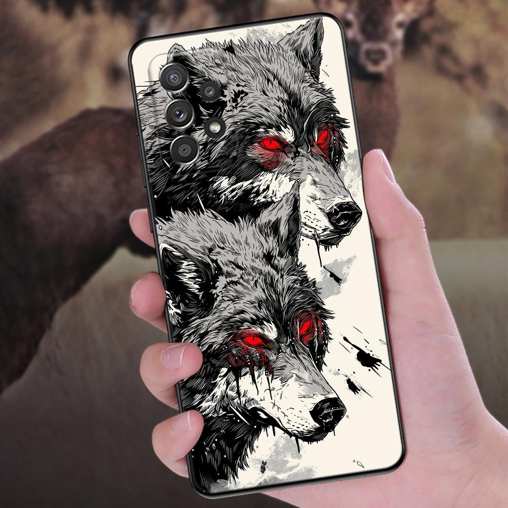 Чехол для телефона Волк Лев Кот для Samsung Galaxy A57 A56 A37 A55 A36 5G A26 A54 A52 A35 A34 A25 A17 A16 A15 A07 A06 Мягкий чехол