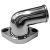 Authentic SBC BBC 45° Swivel Polished Water Neck Thermostat Housing For Chevy V8 350 454, Silver
