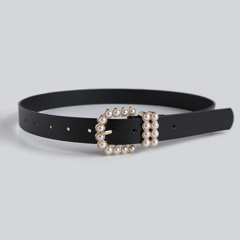 Senior Women's Belt, Pearl Buckle, Elegant, Sweet and Fashionable Young Women's Belt, Versatile Basic Women's Belt