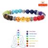 Adjustable Crystal Gemstone Bracelet Glass Stone Beaded Bracelet Gifts 7 Chakra Bead Bangle  Men