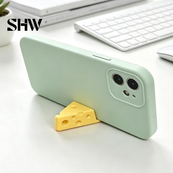 Стабильный держатель для телефона 3D-печатный сырный держатель, милый мини-крепление с держателем из твердого материала, кольцо-брелок, легкая портативная настольная подставка для