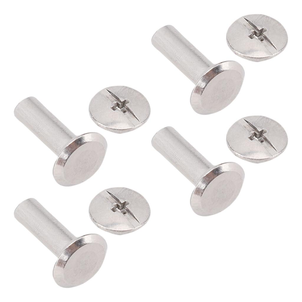 Набор из 100 пар заклепок-винтов M3 из нержавеющей стали, с плоской круглой головкой, гайки-кнехты для кожи