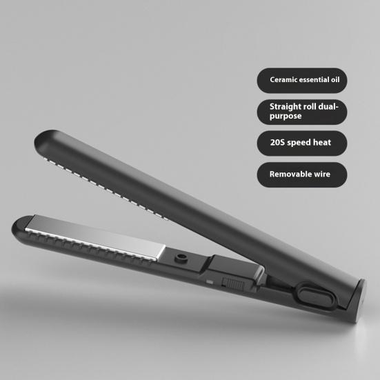 USB Мини-щипцы для завивки 2 в 1, двухцелевые щипцы для завивки, утюжок для волос, выпрямитель для волос, быстрый нагрев, портативный, для путешествий, для женщин, для коротких и длинных волос, укладка