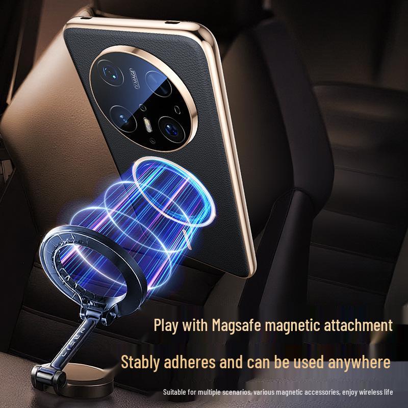 Чехол для телефона Huawei Mate70air с пленкой для объектива, SUP-AL90: Модная кожаная текстура, Полное покрытие линзы, Магнитное крепление