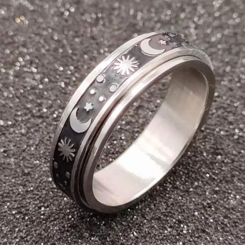 Anti Anxiety Fidget Spinner Ring In Stainless Steel Size 6-11 Reduce Stress & Tension With A Ring! for Men Women Band KL30FI-39D