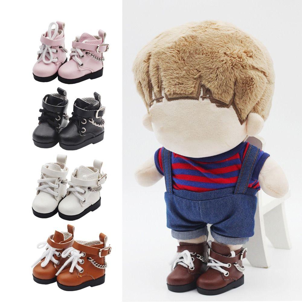 1/6 Playing House Changing Dressing Game Mini Chain Boots PU Leather Doll Shoes Toys Accessories
