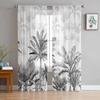 Summer Beach Palm Trees Sheer Curtains for Bedroom Living Room Decoration Window Curtain for Kitchen Tulle Voile Organza Drapes
