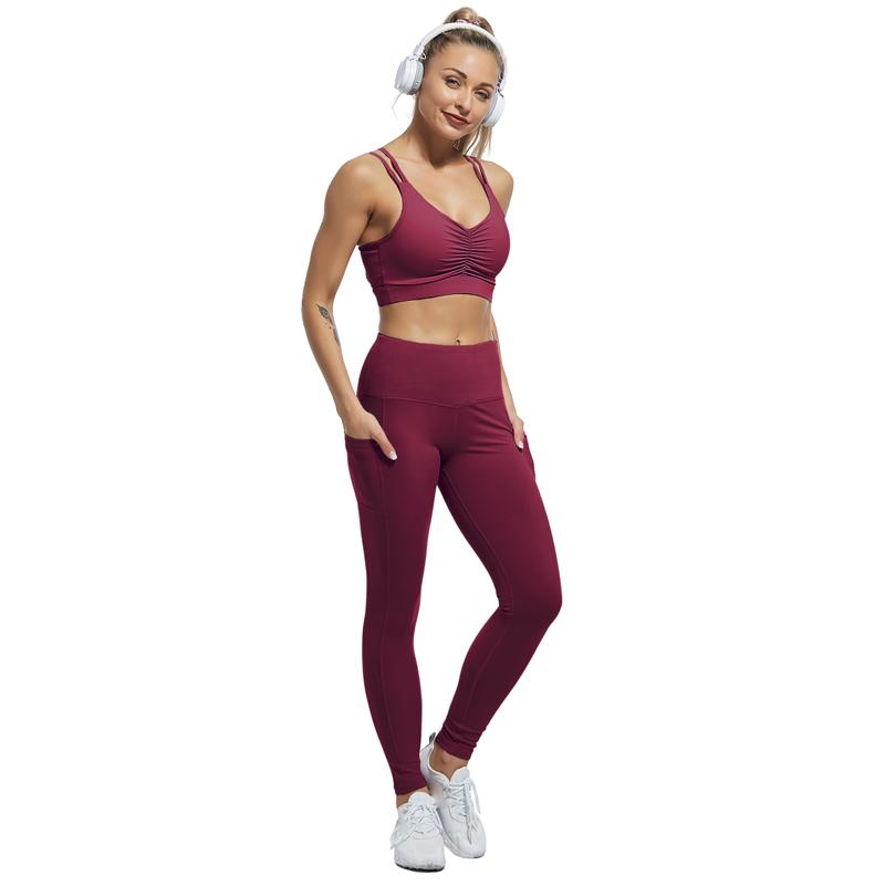 Женские леггинсы с карманами для тренировок, эластичные узкие брюки с высокой талией, брюки для фитнеса, бега, йоги