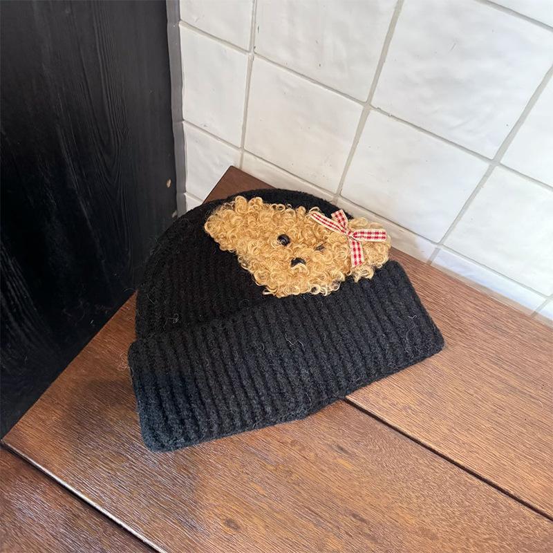 Autumn and winter new cute warm wool hat women's fashion versatile knitted hat scarf outdoor windproof velvet scarf