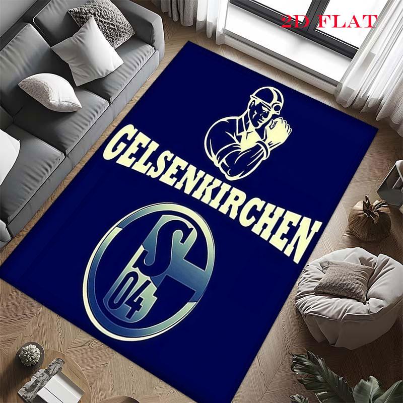 Schalke logo Poster Carpet Rug for Living Room Bedroom Home Sofa Decoration,Kids play Nonslip Floor Mat
