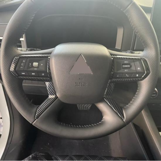 Carbon fiber Steering Wheel Trim For Mitsubishi Outlander -2024