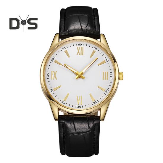 Мужские деловые часы с круглым циферблатом и ремешком из искусственной кожи, кварцевый механизм, для подростков и взрослых, наручные часы для торжественного платья, модные ювелирные изделия, аксессуары