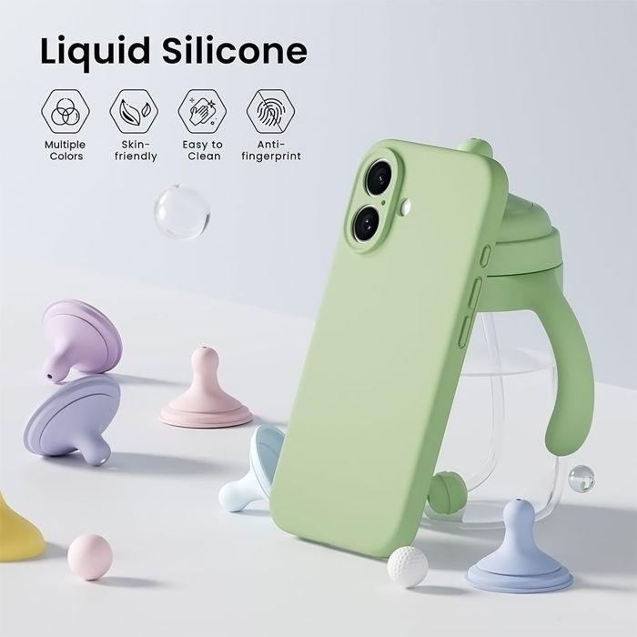 Protective Case - BOOLING - for iPhone Air - Soft Silicone Lightweight Slim Green - 2 Glass Screens